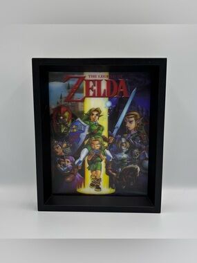 RARE Nintendo The Legend Of Zelda 3d Holographic Framed Picture 9.25”x11.25”